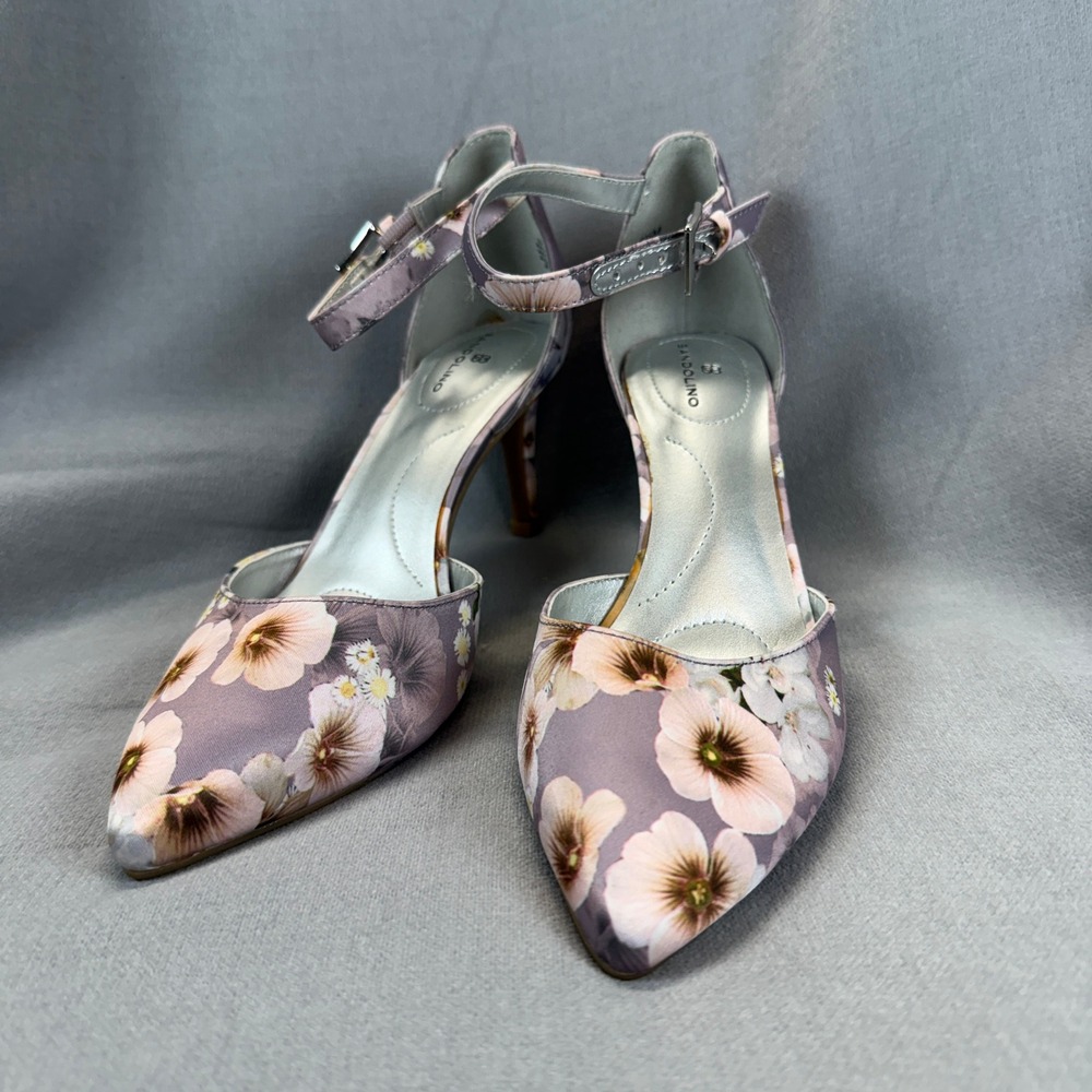 Floral Pointed Toe Heels Lavander Size 6.5 Cottagecore Romantic Wedding